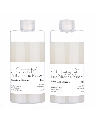 SiliCreate liquid silicone rubber, platinum-cure, medium-firm, Shore 45A