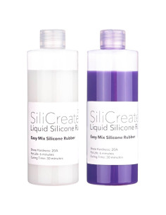 SiliCreate liquid silicone rubber, platinum-cure, soft, Shore 20A, fast cure, purple