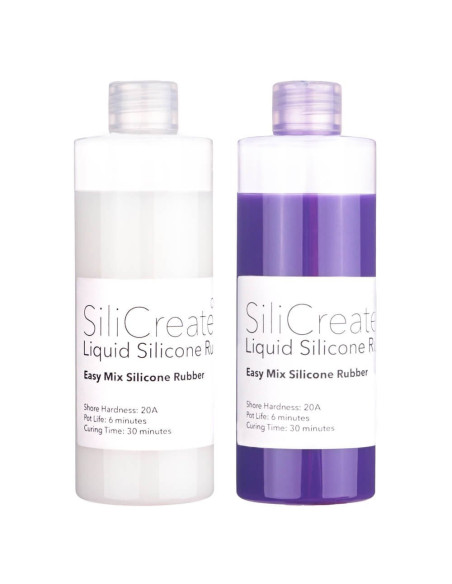 SiliCreate liquid silicone rubber, soft, Shore 20A, fast cure, purple